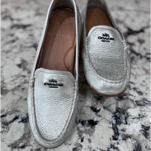 Coach Mary Lockup Silver Loafers